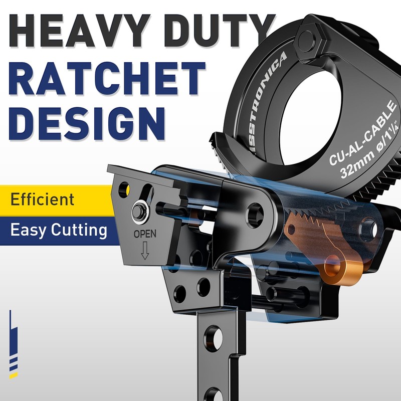 haisstronica Cable Cutters Ratcheting Cable Cutter Heavy Duty Wire Cutters