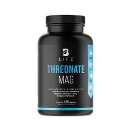 Threonate Mag 180 Cpsulas. Ingredientes Naturales L Treonato de Magnesio, Melena de Leon y Colgeno Hidrolizado. L Threonate Mag B Life.               