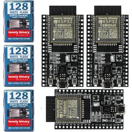 Lonely Binary 3 Pieces Dual Core ESP32 with Quadruple Flash 16MB 128Mbits 2.4Ghz Wi-Fi Bluetooth MCU Development Board Compatible with Espressif ESP32-DevKitC Arduino IDE Micropython