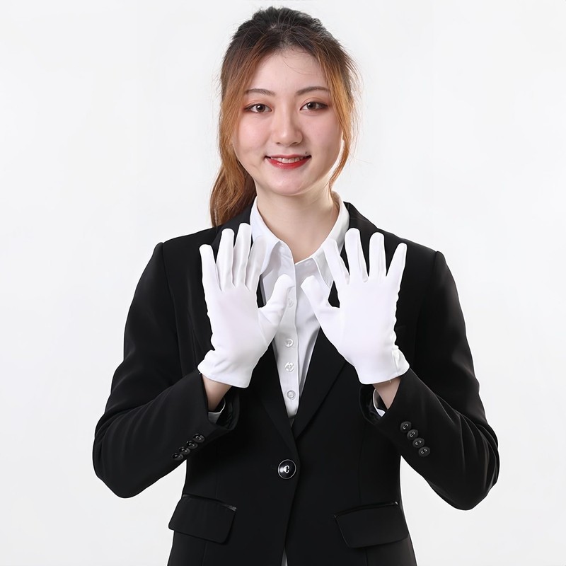 Koundeneko White Gloves, Set of 10 Pairs, For Ceremonies, Formal,