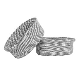 Ladkew 2 Pieces Small Cotton Woven Rope Storage Baskets for Organizing for gifting Storage Bins rope basket set