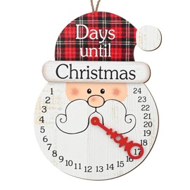 Wooden Christmas Countdown, Door Hung Design Decoration Down Calendar Christmas Welcome Door Sign Pendant Christmas Ornaments Christmas Count Down Gift for Kids