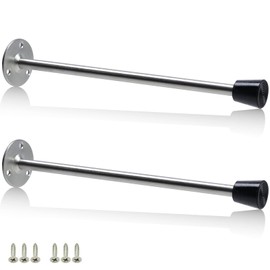 Rannb Extra Long Door Stopper Wall Mount Door Stop Bumper with Rubber Tip 250mm/10 Total Length - Pack of 2