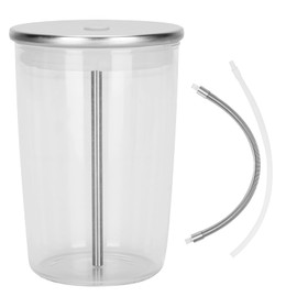 Clear Glass Milk Container for Jura,Compatible with Jura Coffee Machine Models: Z8,Z6,J6,S8, S80, E8,GIGA X8cG2/X8G2/X3cG2/X3G2/5,X8,X10,WE8,W3,X7,ENA 8,Micro 90,E6,D6,16.9oz Glass Milk Container
