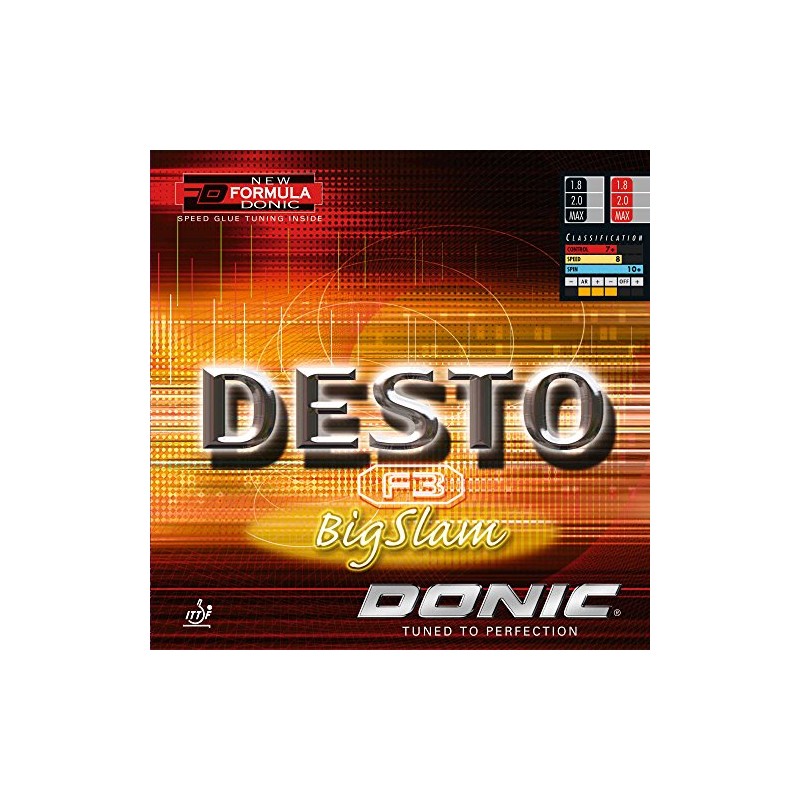 Donic Desto F3 Bigslam Table Tennis Rubber (2.0mm, Black)
