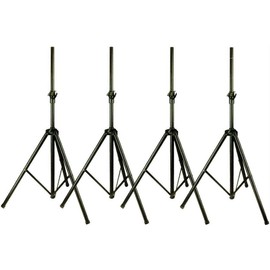 4 X Universal Black Heavy Duty Tripod DJ PA Speaker Stands Adjustable Height