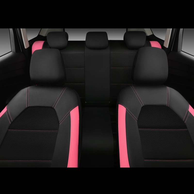 CAR PASS Leather Seat Covers, Breathable Universal Car Seat Cover