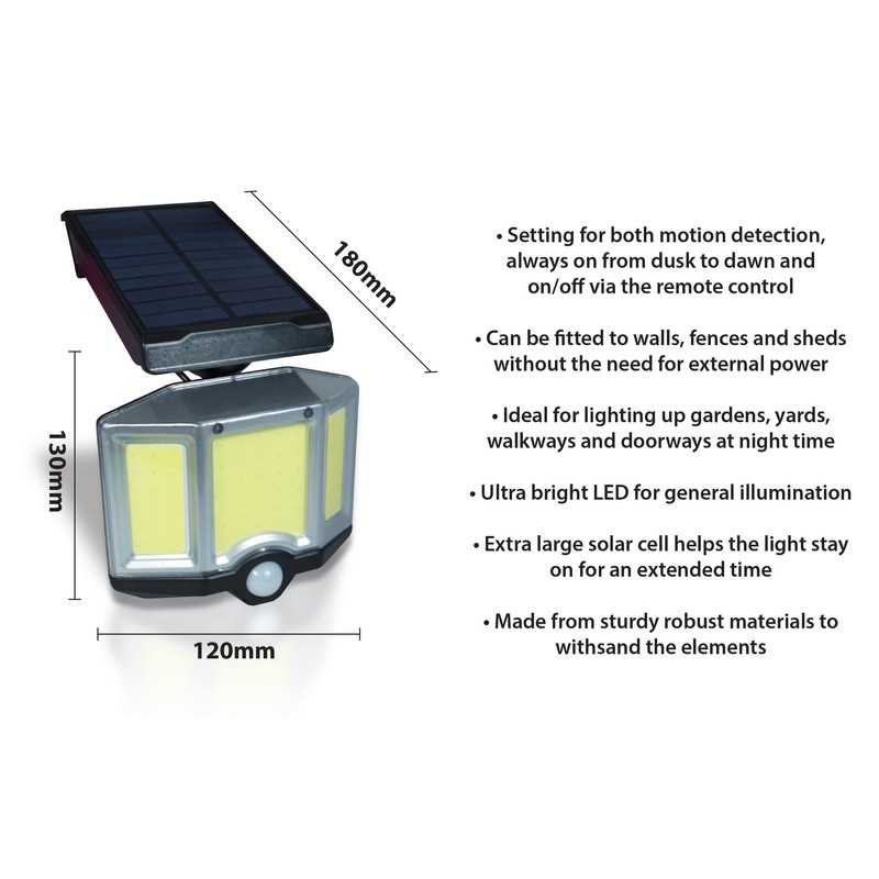 St Helens Home and Garden Outdoor Solar Security Wall Lamp