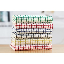Emma Barclay Superdry Check 6 Pack - Terry Check Luxury Tea Towel - 45x65cm