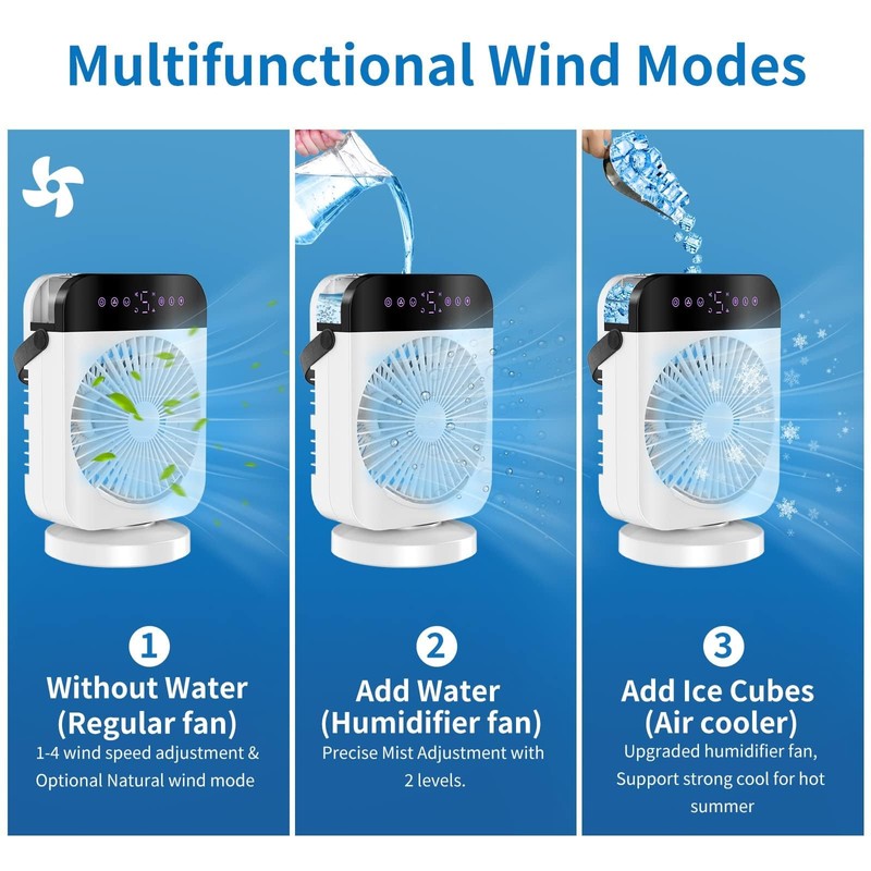 Taoscare Portable Air Conditioners, 4 Wind Speed Small Personal AC,