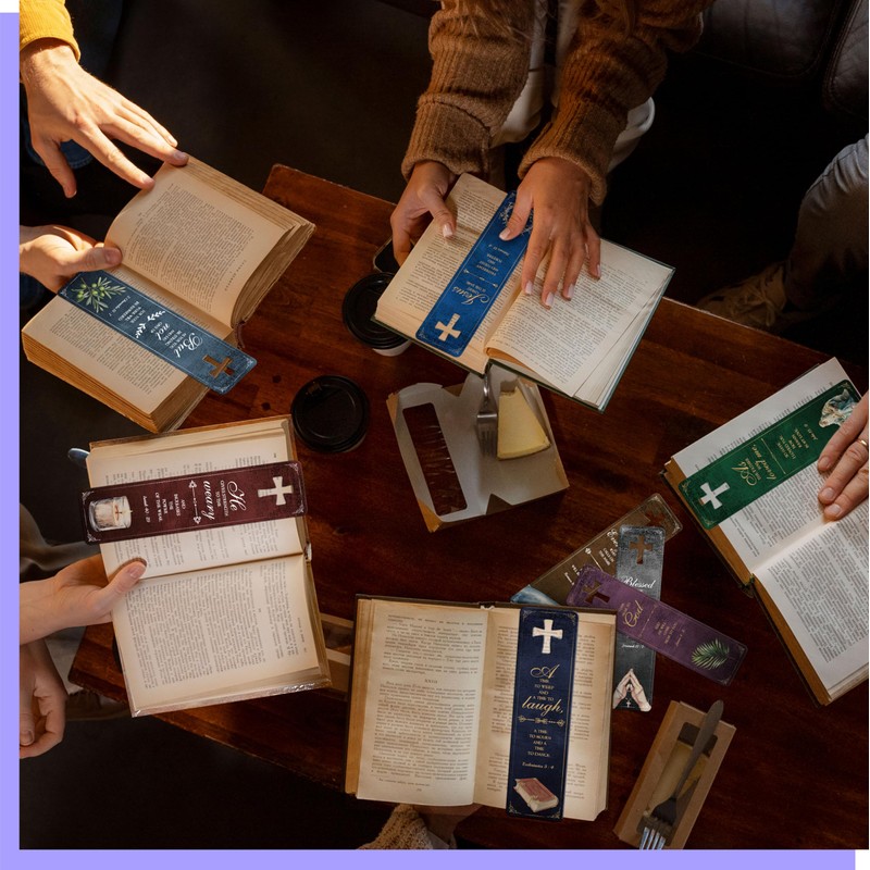 120 PCS Bible Bookmarks, 30 Designs with Hollow Cross Double