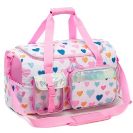 Oruiji Kids Duffle Bag Girls Travel Bag Gifts Overnight Bag Girls Women Tote Bag, Love White