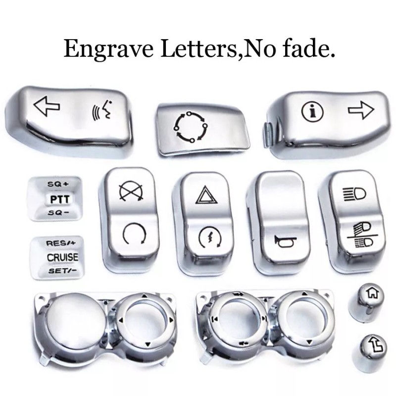 TrichTu Mount 13x Chrome Hand Control Switch Cap Button Cover