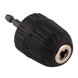 Drill Chuck, 3/8-24UNF 0.8-10 mm Keyless Drill Chuck Screwdriver Bit Keyless Drill Chuck with Inner Hex Shank Adapter Quick Change 1/4 Inch Hex Shank Adapter Black