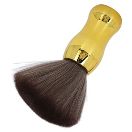 Hairdressing Brush, Barber Tie Plate Brush Soft Nylon Hair Brush Cleaning Brush for Face Neck Gold to Remove Hair Residues
