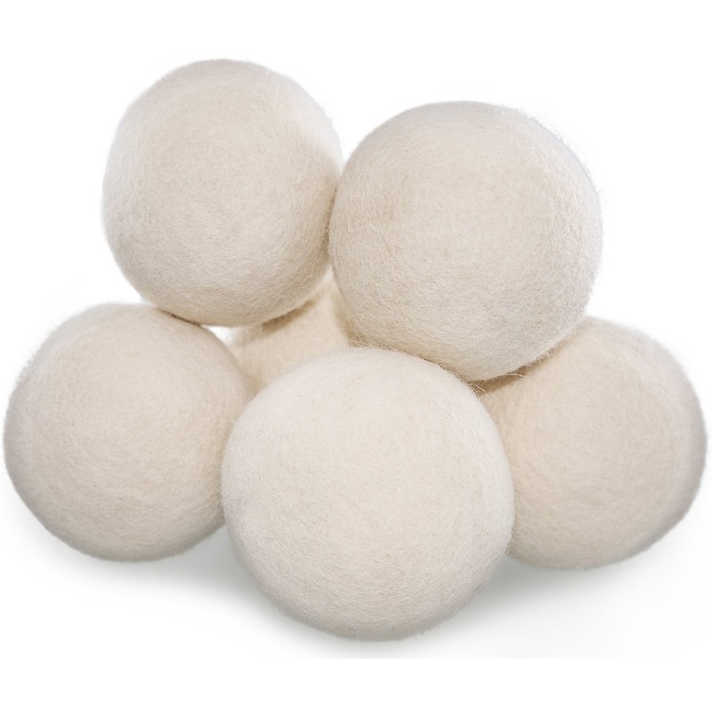 OxGord Chemical-Free Anti-Static Wool Dryer Balls for Laundry - Organic
