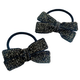 Lamibon Hair Elastics, Set of 2, Black Ribbon Clip, Lolita Yume Cute, Gothic Lolita Hair Clip, Hairpin, Hair Accessory