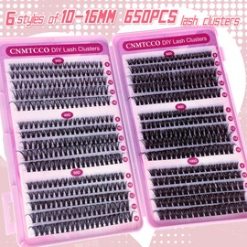 CNMTCCO Individual Eyelashes 570pcs Natural Cluster Lashes D Curl Lash Clusters Fluffy Lashes Individual Cluster Wispy Individual Lashes for DIY Lash Extensions at Home (8-16mm 30+40+50+60+80+100D)