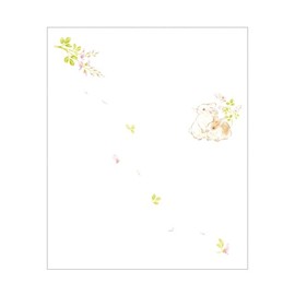 Kamiiso SAIEN No. 3060 Lucky & Butsu Kaishi, Hagi Ni Rabbit, 6.9 x 5.7 inches (175 x 145 mm), Pack of 20