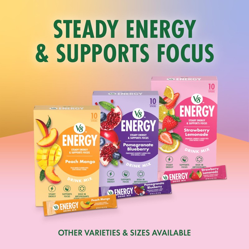V8 Energy Peach Mango Energy Drink Powder, .10 oz Packet
