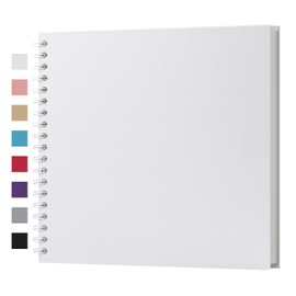 potricher 10 x 10 Inch DIY Scrapbook Album 40 Pages Hardcover Kraft Paper Scrap Book Photo Albums Memory Book for Wedding and Anniversary Family (White, 10 Inch)