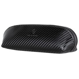 VON HEESEN® Genuine Leather Pencil Case Leather Pencil Case for Pens Pencil Case School Pencil Case Plain Pencil Case, Carbon-Black, Elegant