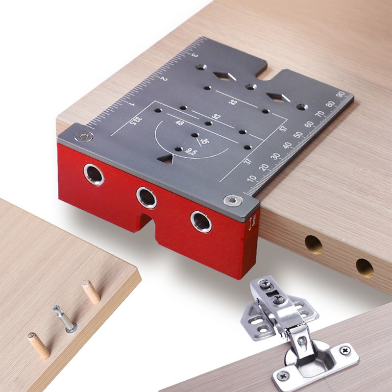 Hinge Hole Drilling Locator Aluminum Alloy Cabinet Door Hinge Mounting