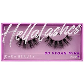 KARA BEAUTY Style L7 Hellalashes 8D Faux Mink Lashes Lightweight Synthetic Fiber in 8 Dimensional Layers PICO - Spiked with Length Focused in Center, 1 Pair