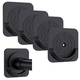 Vidafelic Adhesive Shower Curtain Rod Holders,4Pack Curtain Rod Mount Holder for Wall,Bathroom Curtain Tension Rod Retainer,Stick On,Waterproof (Rod Not Included)