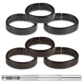 7 Pack Leather Belt Loop Keepers, Leather Loop Stays Retainer Band for Men for Pants Sew on Wide Belts Buckle to Hold Extra Length Straps in Place 4mm Puncher for 1.1" - 1.57" (28mm-40mm) Wide Straps