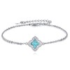 VONALA Four Leaf Clover 925 Sterling Silver Bracelet Lucky turquoise