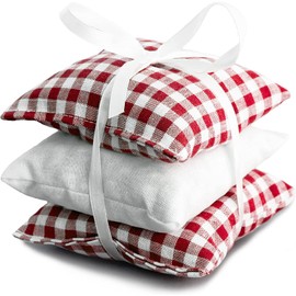 Scented Cushion Mint Herb Cushion Set of 3 Each 9 x 9 cm Red White 100% Natural Peppermint Cushion