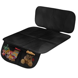 vnfsmy Kindersitzunterlage Auto ISOFIX Geeignet Sitzschoner Autos Kindersitz Autositzschoner Schutzunterlage mit Rückenlehnenschutz Autositzauflage Autositzschutz Auto Geeignete Unterlage (Schwarz)