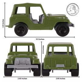 BMC Toys Tim Mee Processed Plastic Strombecker Army Men Green Jeep Pickup Truck  Vehicles