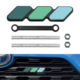 TRD Grille Decor Badge, Tri-Color Grille Insert Trims, Tri-Color Grille Badge Emblem Decoration Accessories Car Truck Label Compatible for Tacoma 4Runner Tundra Sequoia Rav4 Highlander (Green/Blue)