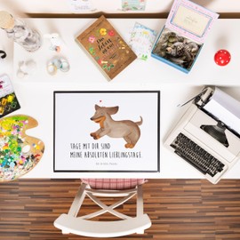 Mr. & Mrs. Panda Dog Dachshund Desk Mat, Gift, Office Supplies, Heart, Desk Pad, Dogs, Office Items, Sayings