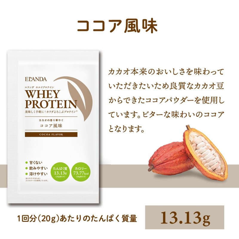 ELANDA エランダ プロテイン お試し アソート 5種類 本物素材 人工甘味料 香料 着色料