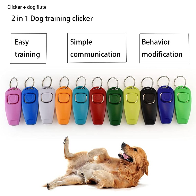 SEIWEI 2 in 1 Dog Puppy Clicker and Whistle Training,
