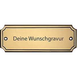 Rectangular Brass Sign with Engraving