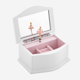 THINGS REMEMBERED Engraved White Ballerina Musical Jewelry Box (Free Customization), Plays Swan Lake Music, Customized Gift for Girls