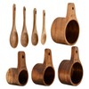 8-Piece Acacia Wood Nesting Measuring Cups and Spoons Set, Laser