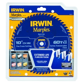 Irwin Tools 1807369 Marples Laser Cut 10-Inch 60-Tooth Alternate Tooth Bevel Circular with Raker Tooth Circular Saw Blade
