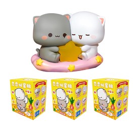 Mitao Cat Series 4 Blind Box Kawaii Figures Action Random Collection Guess Blind Bag Collectible Desktop Ornaments Cute Model Birthday Gift（3 Pack）
