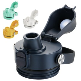 EIPOSAU Spout Lid for YETI Rambler Bottle, BPA Free, Ideal Chug Cap for YETI, Fits 18 26 36 64 oz Bottles, Replacement Lids with Push Button & Lock, Navy