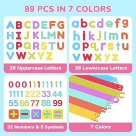JoyCat Wooden Magnetic Letters and Numbers, Large Size Alphabet ABC 123 Fridge Magnets for Toddlers & Kids, Uppercase Lowercase, Preschool Spelling Learning Refrigerator Gift Toy Set (89 PCS)