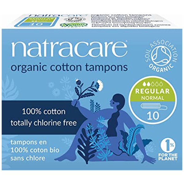NatraCare Organic Cotton Tampons Regular 10 Tampons
