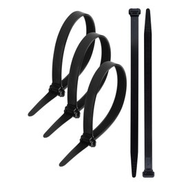 Cable Zip Ties(50-Piece) Industrial Ultra Heavy Duty Multi-Purpose，Length 12.2 Inch Width 0.51 Inch, 250 lbs Tensile Strength for Indoor and Outdoor UV Resistant,Black