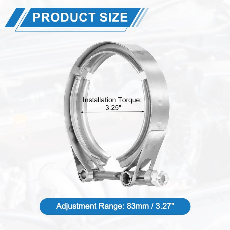 uxcell 3.25" V Band Clamp 304 Stainless Steel for Exhaust