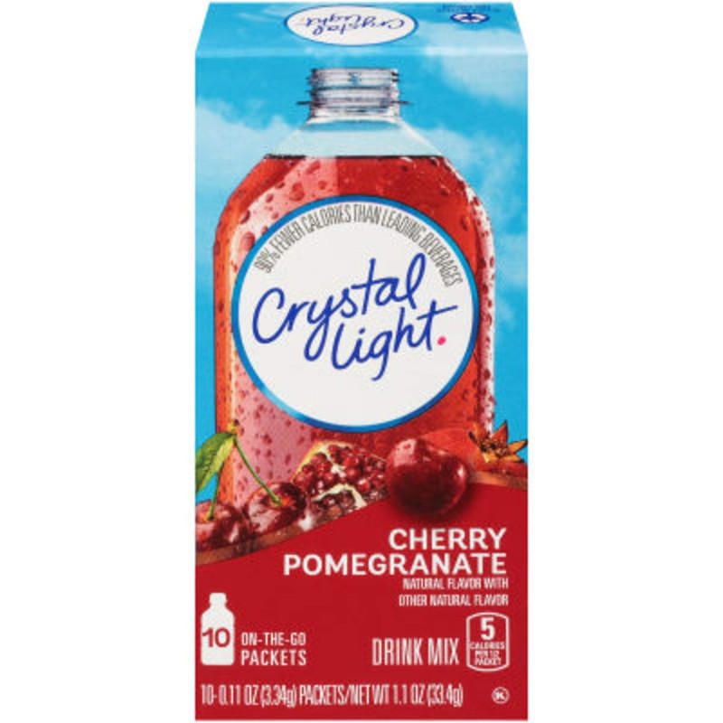 Crystal Light Natural Cherry Pomegranate, 10-Count Boxes (Pack of 4)