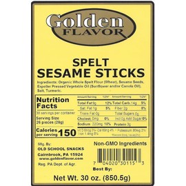 Golden Flavor - Spelt Sesame Sticks - 30oz Bags (3 Pack)